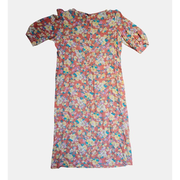 VTG‎ Saks Fifth Avenue 100% Silk Floral Shift Dress Womens 4 Multicolor Garden - Picture 2 of 9